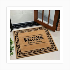 A Photo Of A Door Mat With A Welcome Mat Pattern 9 Art Print