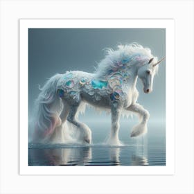 Unicorn In Water Art Print