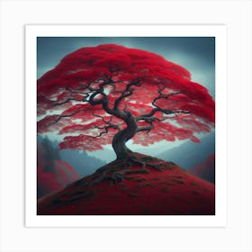 Red Tree Art Print