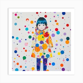 Girl In A Colorful Coat Art Print