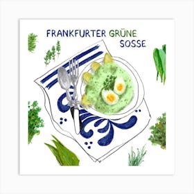 Frankfurter Grüne Soße Food Illustration Art Print