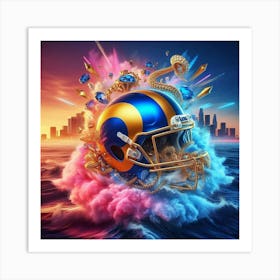 LA Rams Helmet Art Print