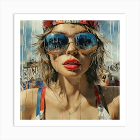 Girl With Sunglasses 1 Art Print