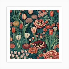 Tulips And Flowers 1 Art Print