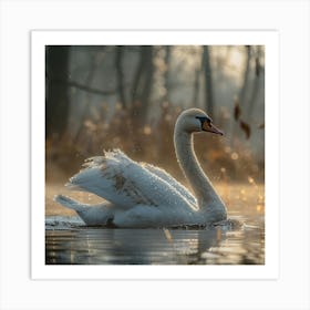 Swan In The Forest Art Print