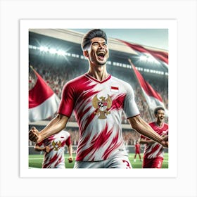 Indonesia Soccer Player Celebrating Art Print