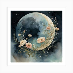 Moon And Flowers 2 Poster