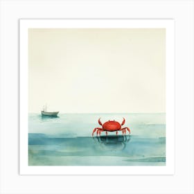 Red Crab In The Water Art Print