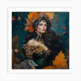 Autumn Mermaid Art Print