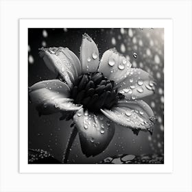 Black And White Flower Art Print