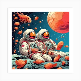 Astronauts In Space 1 Art Print