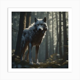 Wolf In The Woods 51 Art Print