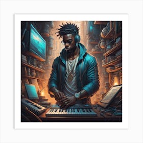 Black Music Producer Art Print