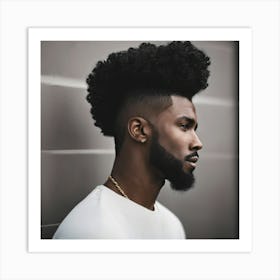 Afro Hairstyles For Men Art Print