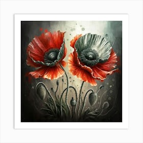 Poppies Shining flowers Art Print