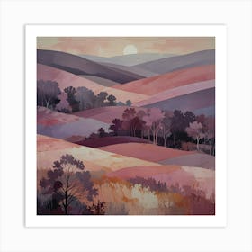 Sunset In The Hills 1 Art Print