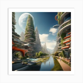 Futuristic Cityscape 230 Art Print