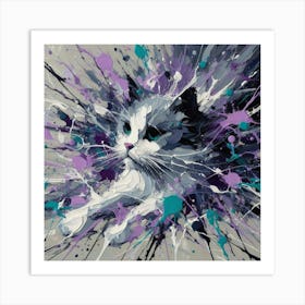 Splatter Cat 2 Art Print