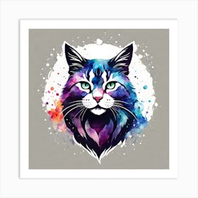 Colorful Cat 3 Art Print