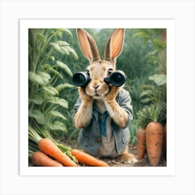 Rabbit With Binoculars Art Print