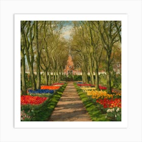 Keukenhof Gardens Netherlands Vintage Botanical (4) 1 Art Print