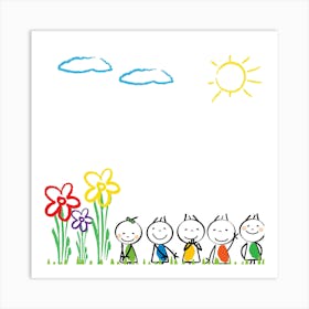 Children In The Garden Art Print