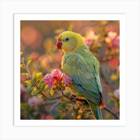 Parrot In Bloom Art Print