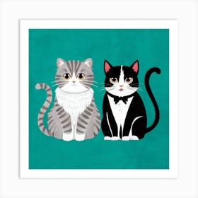 Two Cats Art Print