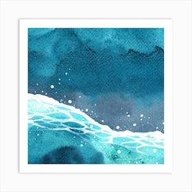 Watercolor Of Ocean Waves Art Print