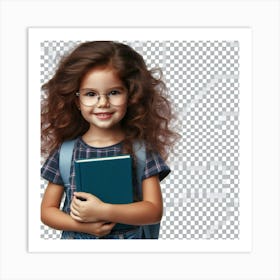 Little Girl Holding A Book Art Print