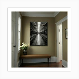 Black And White Hallway Art Print