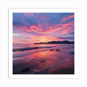 Sunset On The Beach 3 Art Print