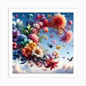 Flowers In The Sky Art Print