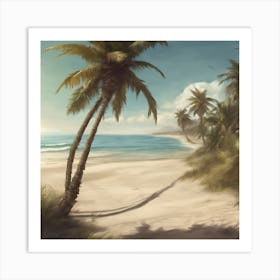 Palm Trees On The Beach 1 Art Print