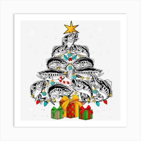 Merry Fishmas Tree Funny Fishing Christmas For Fisher Lover Art Print