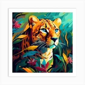 Leopard In The Jungle 2 Art Print