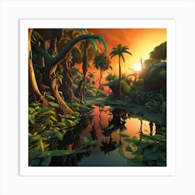 Jungle Scene 2 Art Print