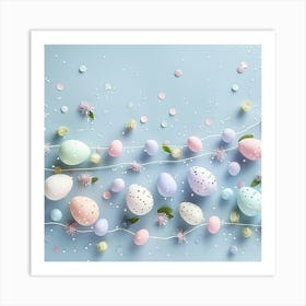 Easter Themed Banner Texture With Pastel Colors 1 Art Print