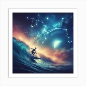 Surfering under the Zodiac 4 Art Print