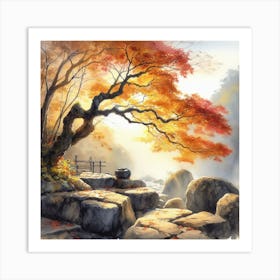 Autumn Tree In The Forest Art Print