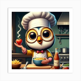 Chef Owl Art Print