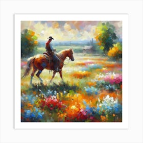 Horses In Landscape Art Print