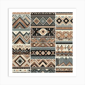 Aztec Seamless Pattern Art Print