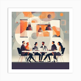 Group Of People At A Table 2 Art Print