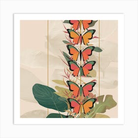 Butterflies On A Tree Art Print