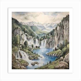 Waterfalls Art Print