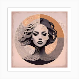 Vision 8 Abstract Portrait Of A Woman Art Print