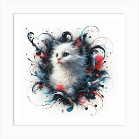 Cat In A Flower Art Print