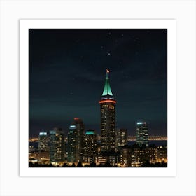 Victoria Tower At Night Art Print