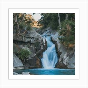 New Zealand Rocky Waterfall Art Print